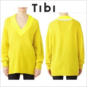 Tibi Yellow Airy Pullover